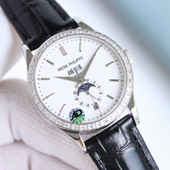 Patek Philippe complex-function timepiece with Swarovski cubic diamonds, 38mm