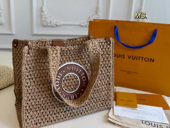 LV Louis Vuitton Rafia Grass Weaving