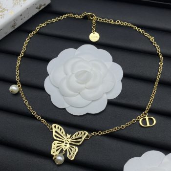 Dior Gold Butterfly Necklace