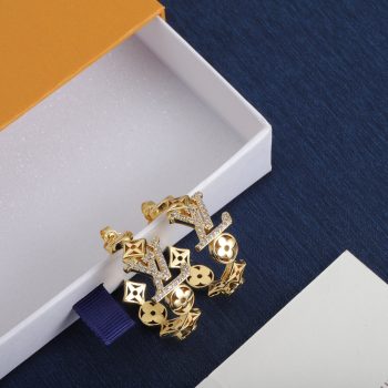 Louis Vuitton Iconic Gold-Tone Metal Flower Earrings