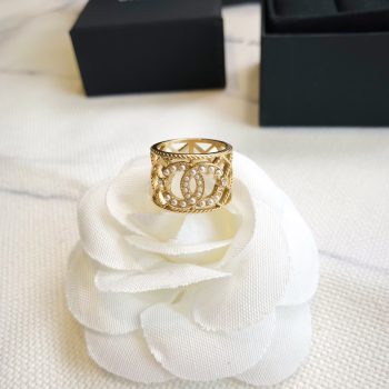 CHANEL Double C Pearl Ring
