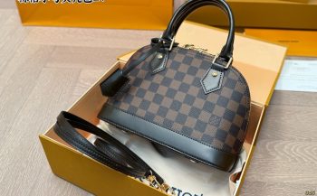 LV brown check shell bag
